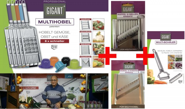 Gigant Multihobel großes Set + GRATIS Edelstahlschäler